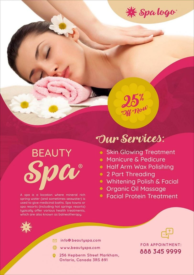 Free Spa Flyer Design Template in PSD Format Designbolts