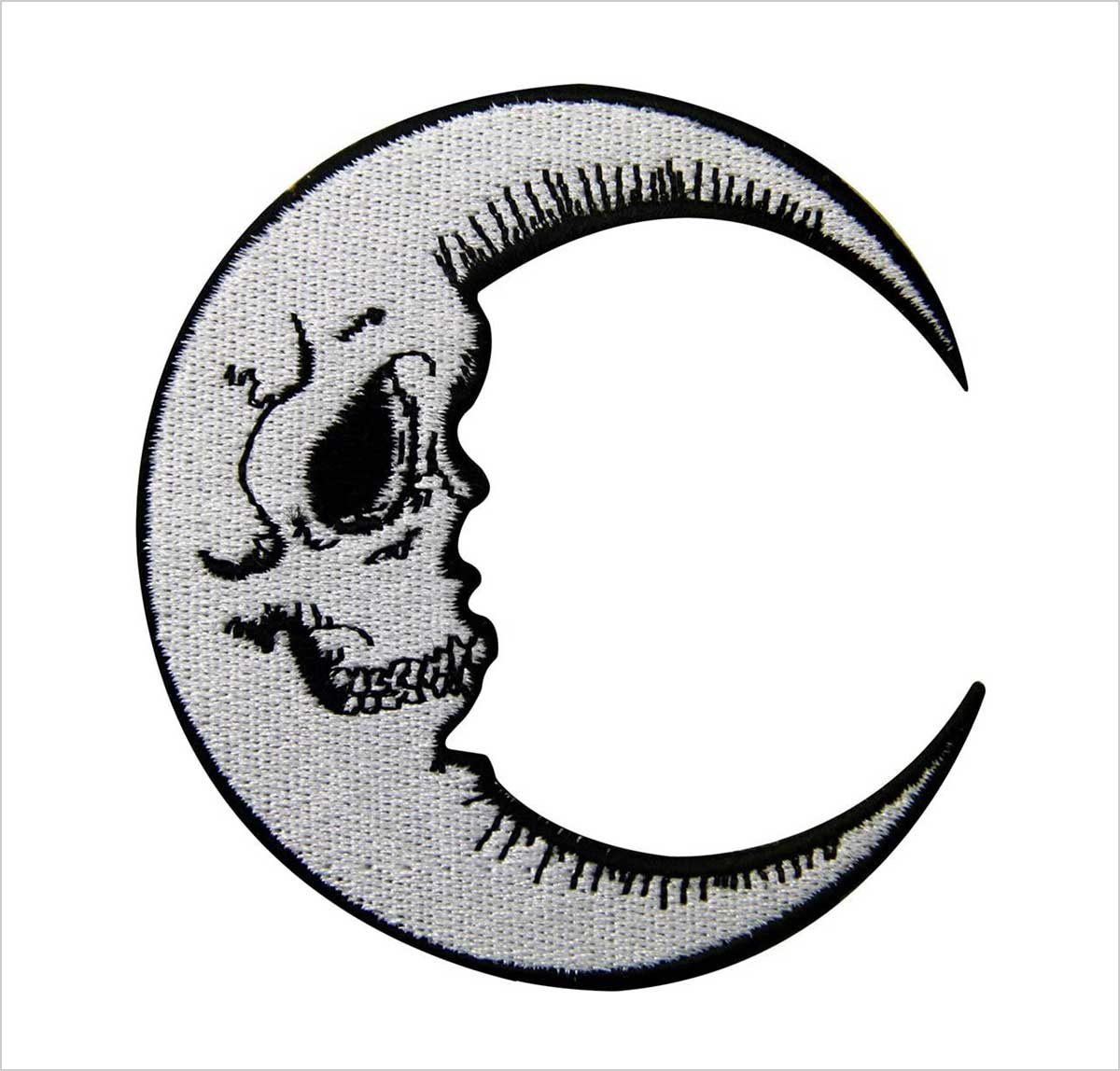 Punk Sun Moon Skeleton Embroidered Iron-On Patches for Clothes