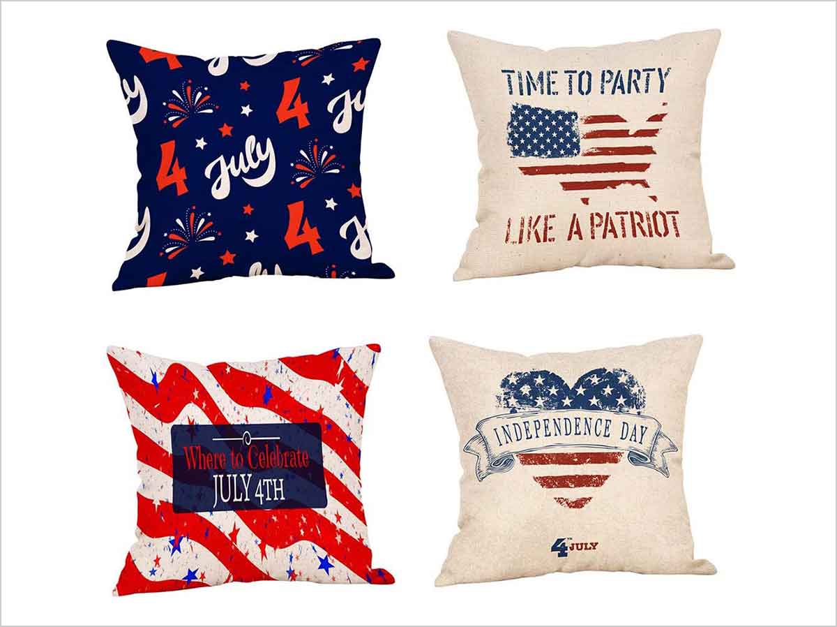 chuxin huang_pillow case Happy American Independence Day Lover Cotton Linen Decorative Throw Pillow Cover Cushion 45x45cm