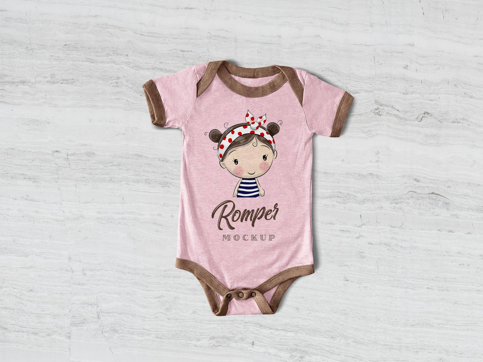 Download Free Cute Newborn Baby Romper Bodysuit Mockup Psd Designbolts