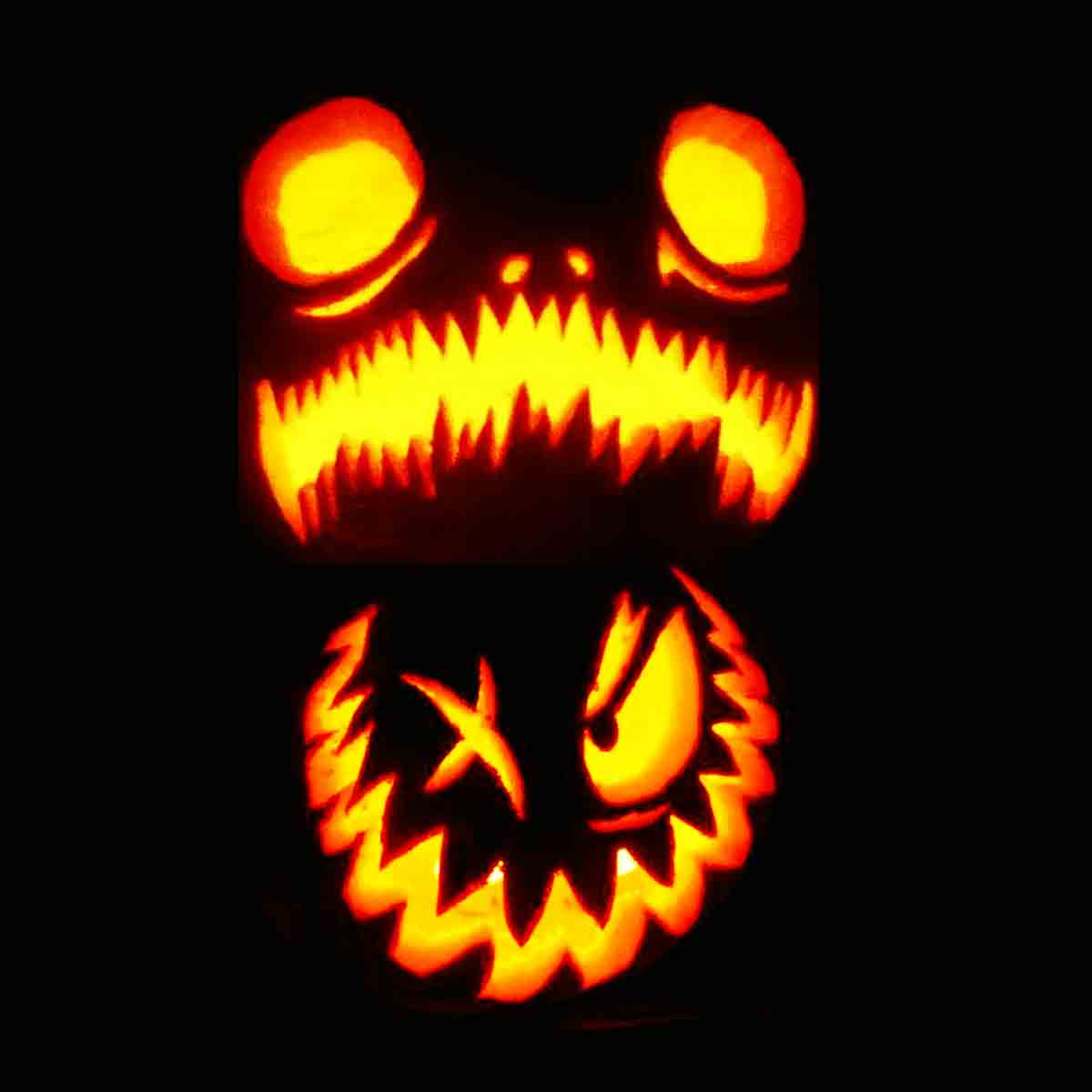 Scary Face Pumpkin Carving Patterns