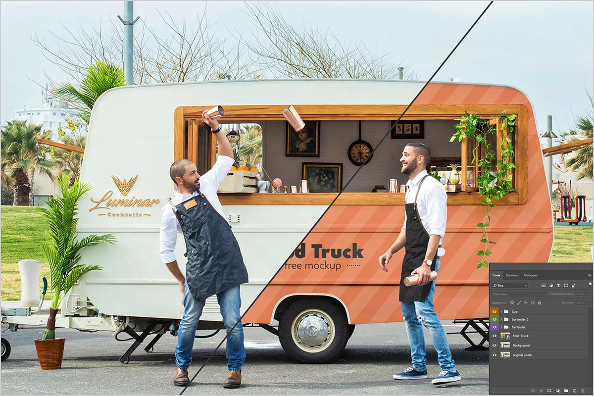 FREE-MOCKUP-Food-Truck-&-Two-bartenders