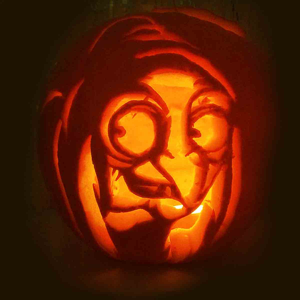 Witch Face Pumpkin Stencil