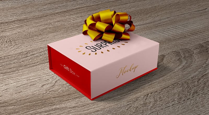 Download Free Gift Packaging Box Mockup PSD | Designbolts