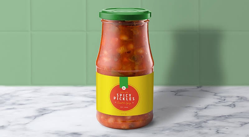 Download Free Ready Made Meal Pickle Bottle Mockup Psd Designbolts