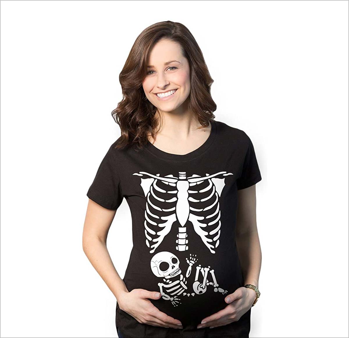 Crazy Dog T-Shirts Womens Splattered Rib Cage Tshirt Cool Skeleton Halloween Costume Tee for Ladies