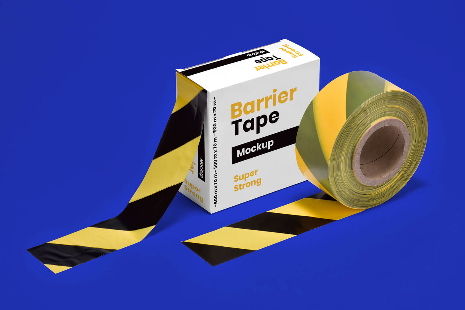 Download Free Barrier Barricade Tape Box Mockup PSD | Designbolts