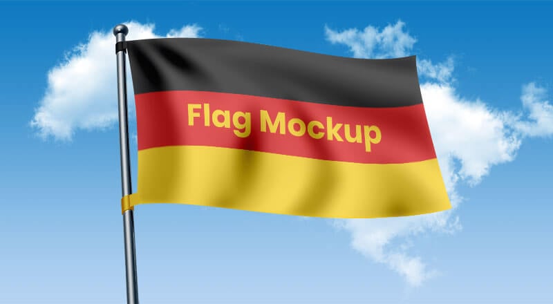 Free Waving Country Flag Mockup PSD | Designbolts