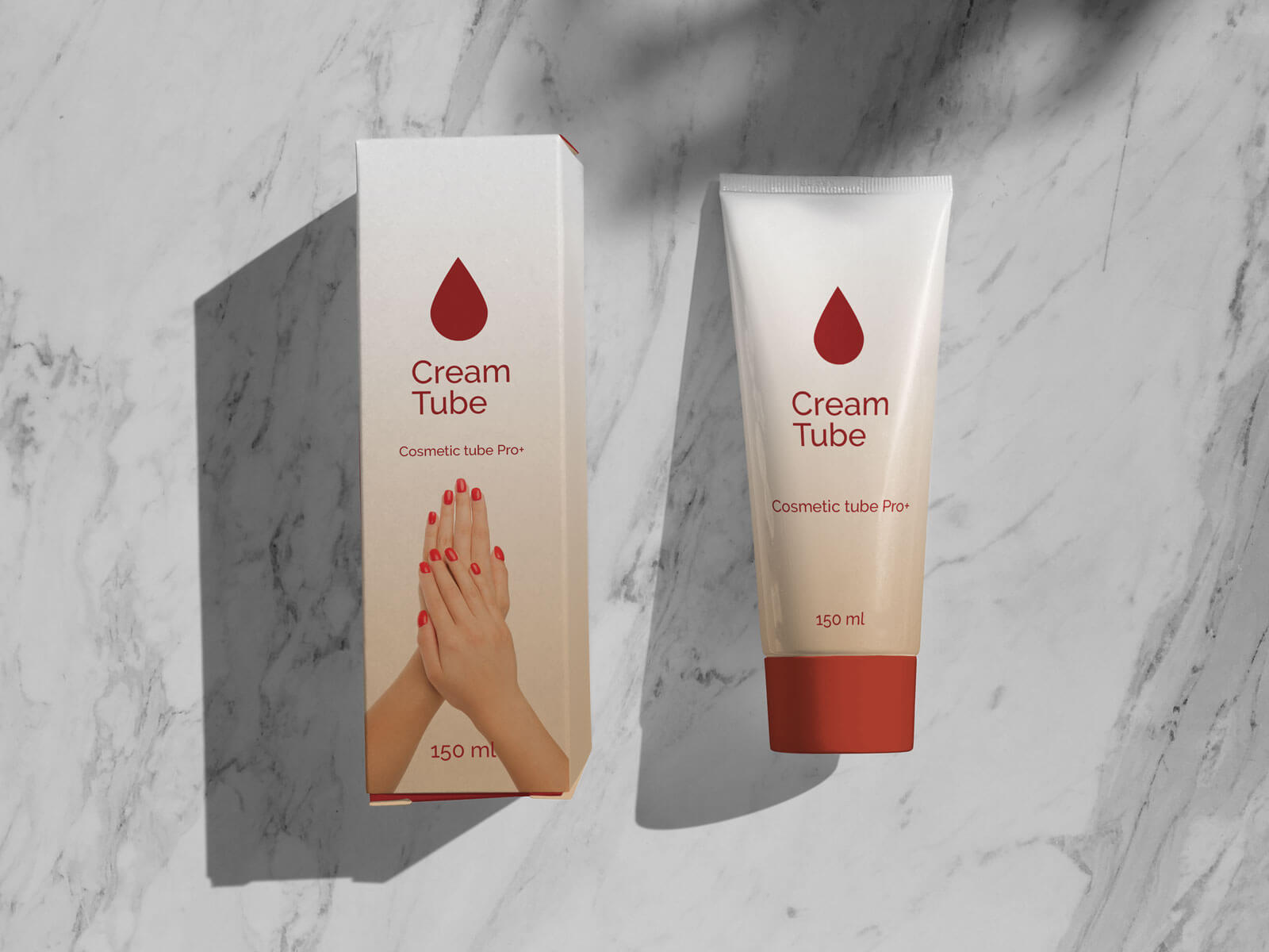 Download Free Shadow Cream Tube Box Packaging Mockup Psd Designbolts