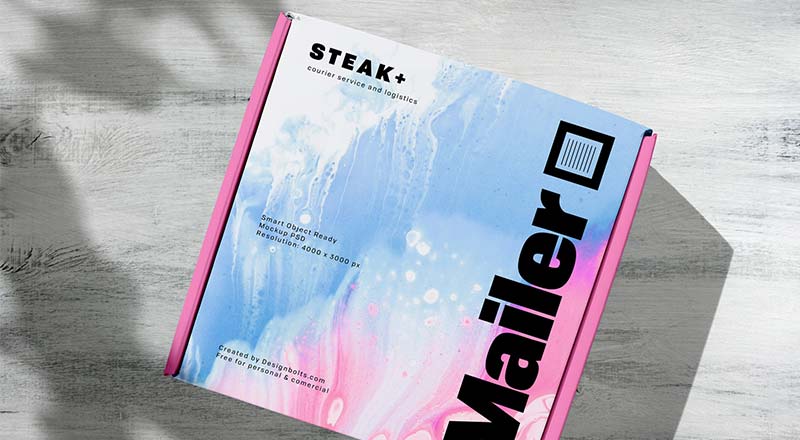 Download Free Shadow Mailer Box Mockup PSD | Designbolts