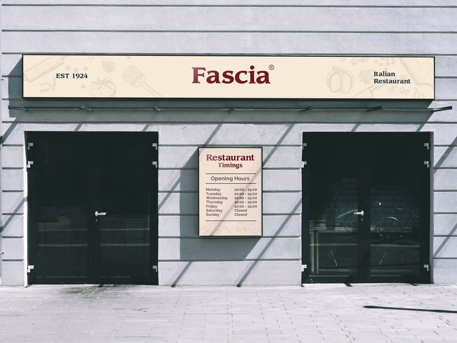 Download Free Storefront Shop Fascia With Poster Mockup PSD | Designbolts