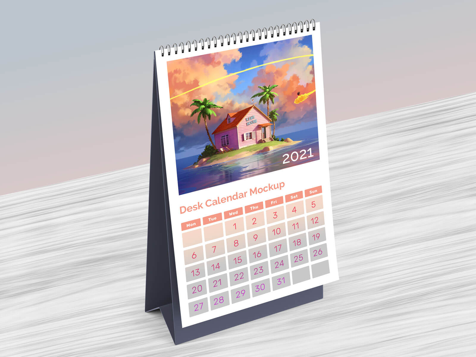 Download Free Vertical Table Desktop Calendar Mockup Psd Designbolts Yellowimages Mockups