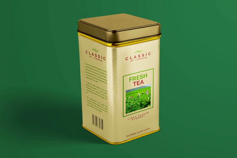 Download Free Tin Can Tea Box Mockup PSD | Designbolts