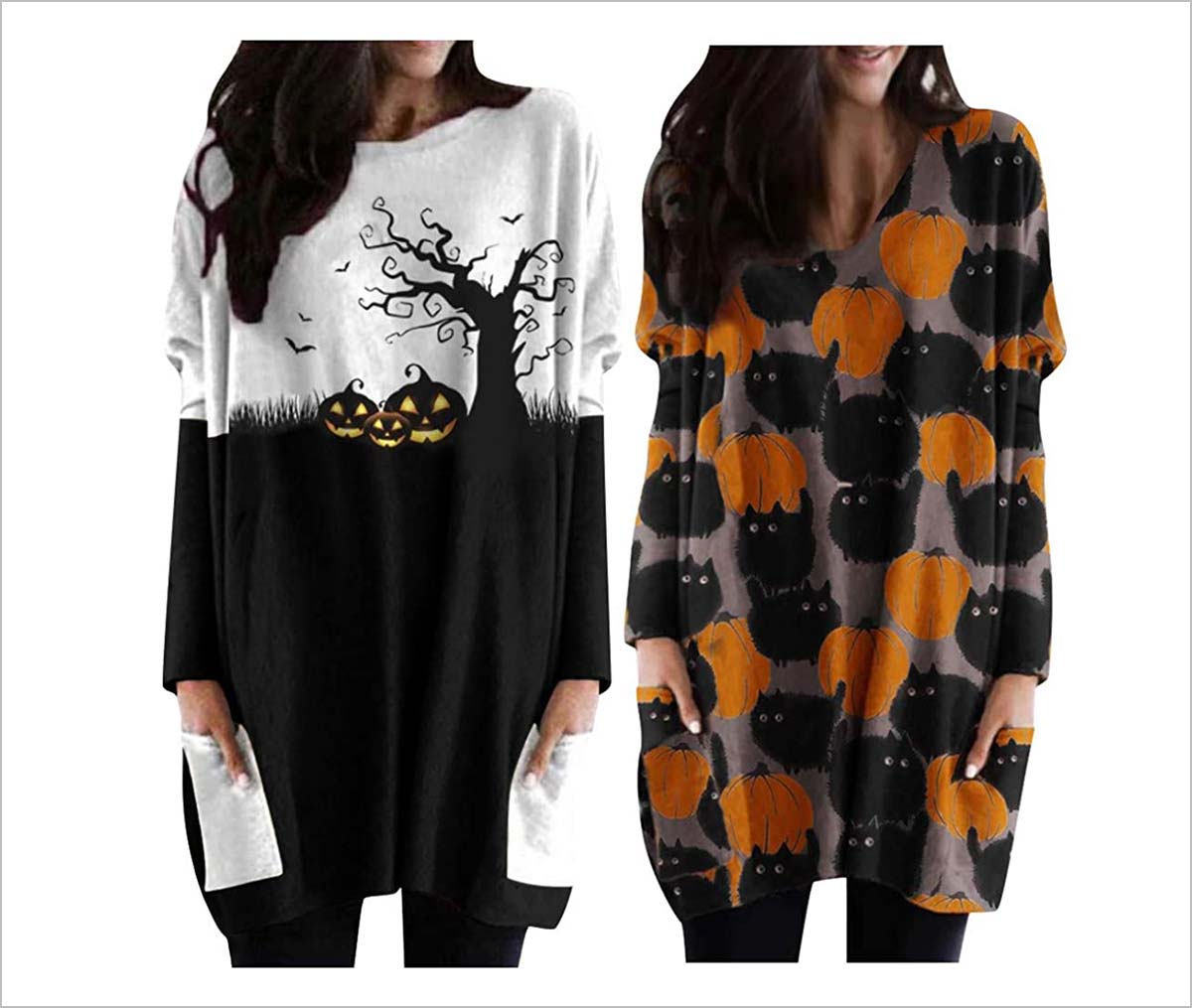 Halloween Fashion Women Casual Long Sleeve Pumpkin Printed Ladies Sweatshirt Tops