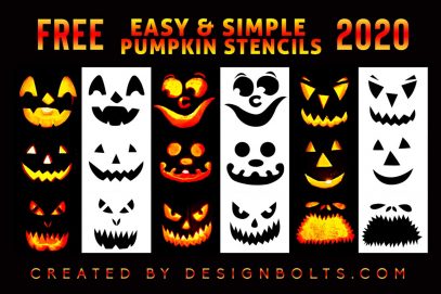 10 Free Printable Easy Pumpkin Carving Stencils, Ideas, Faces, Patterns ...