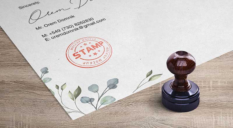 Free Corporate Round Stamp On Letterhead Mockup Psd Designbolts