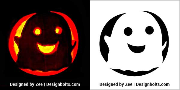 10 Free Easy Cute & Scary Pumpkin Carving Stencils & Templates For Kids ...