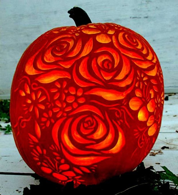 25+ Beautiful Floral Pumpkin Carving Ideas 2020 | Designbolts