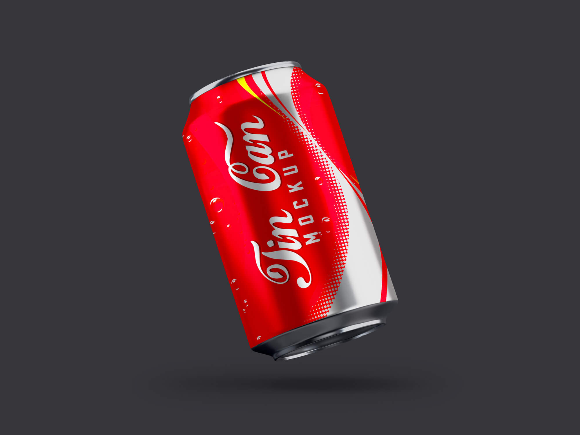 Download Free Floating Cola Beverage Tin Can Mockup Psd Designbolts