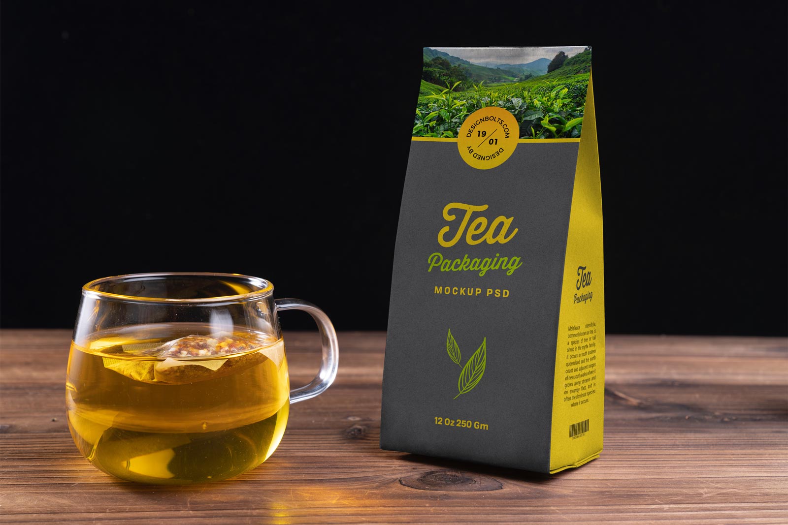 Download Free Tea Kraft Paper Packaging Mockup PSD | Designbolts