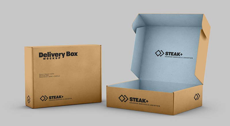 Download Free Delivery Shipping Box Mockup PSD | Designbolts