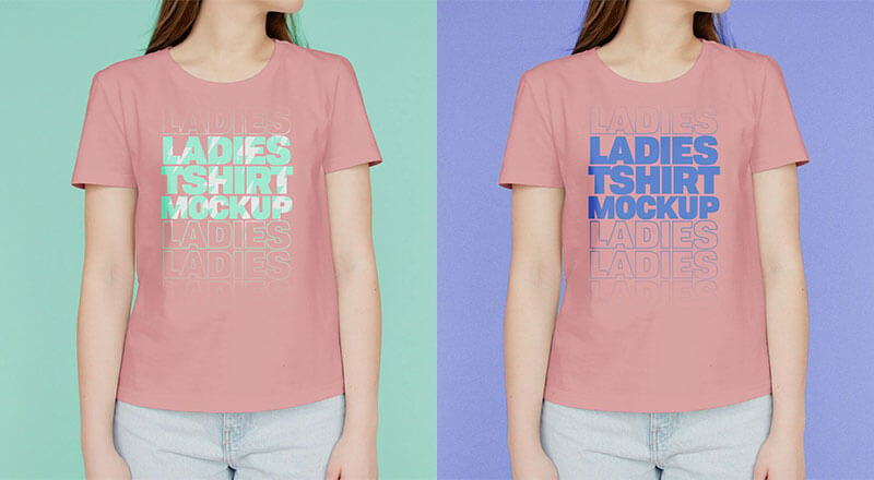 Download Free Ladies T Shirt Mockup Psd Designbolts