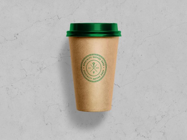 Download Free Kraft Paper Coffee Cup Mockup PSD | Designbolts