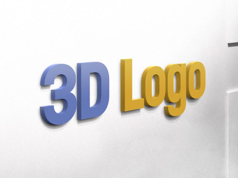 Free 3D Logo on Wall Mockup PSD - Designbolts