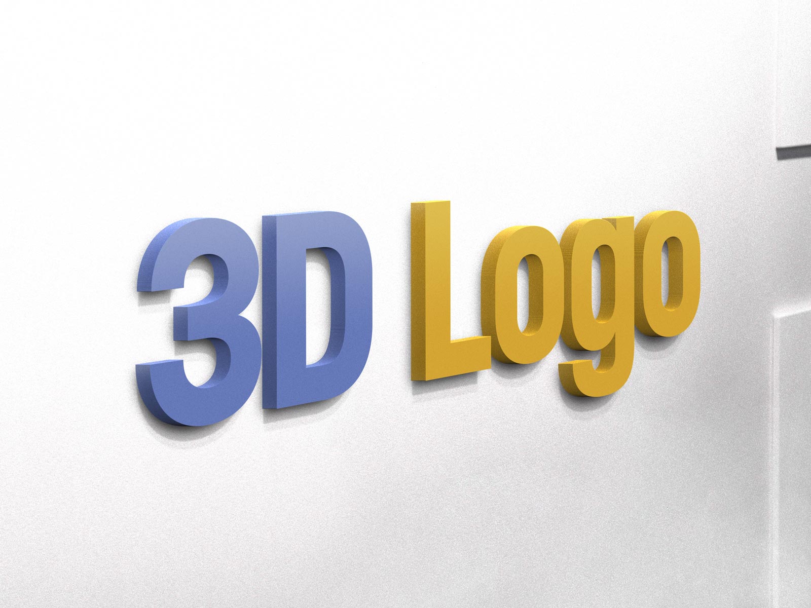 Download Free 3d Logo On Wall Mockup Psd Designbolts