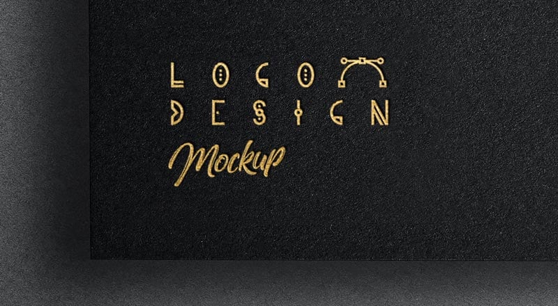 Download Free Gold Foil Printed Paper Logo Mockup Psd Designbolts