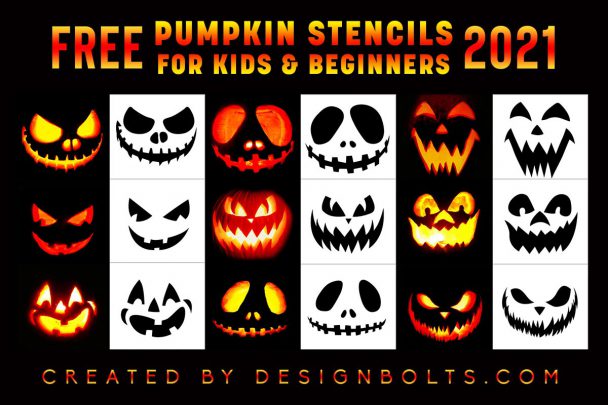 10 Free Easy Halloween Pumpkin Carving Stencils 2021 - Designbolts
