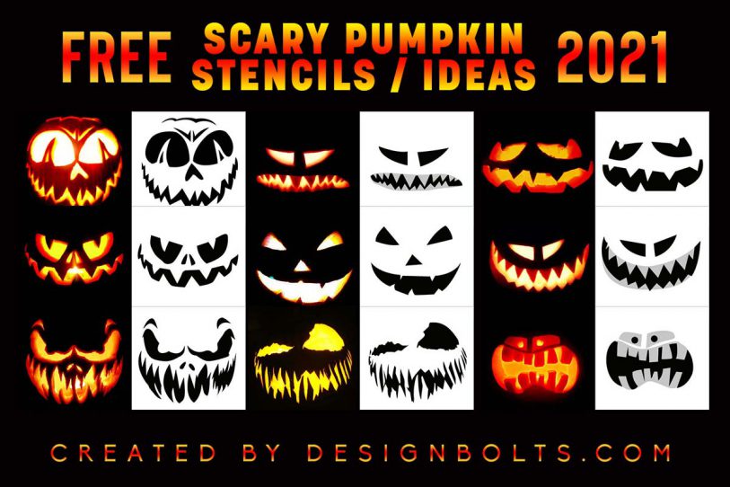10 Free Scary Pumpkin Carving Stencils, Ideas & Printable Templates ...