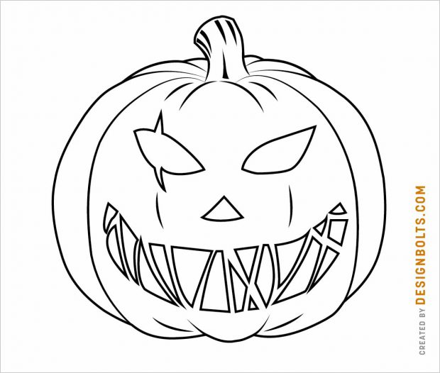 10 Free Simple Scary Pumpkin Face Drawings for Coloring 2021 - Designbolts