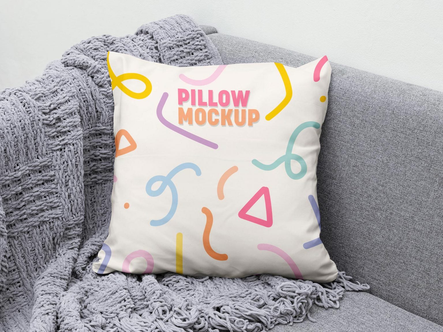 Free Sofa Cushion Mockup PSD Designbolts