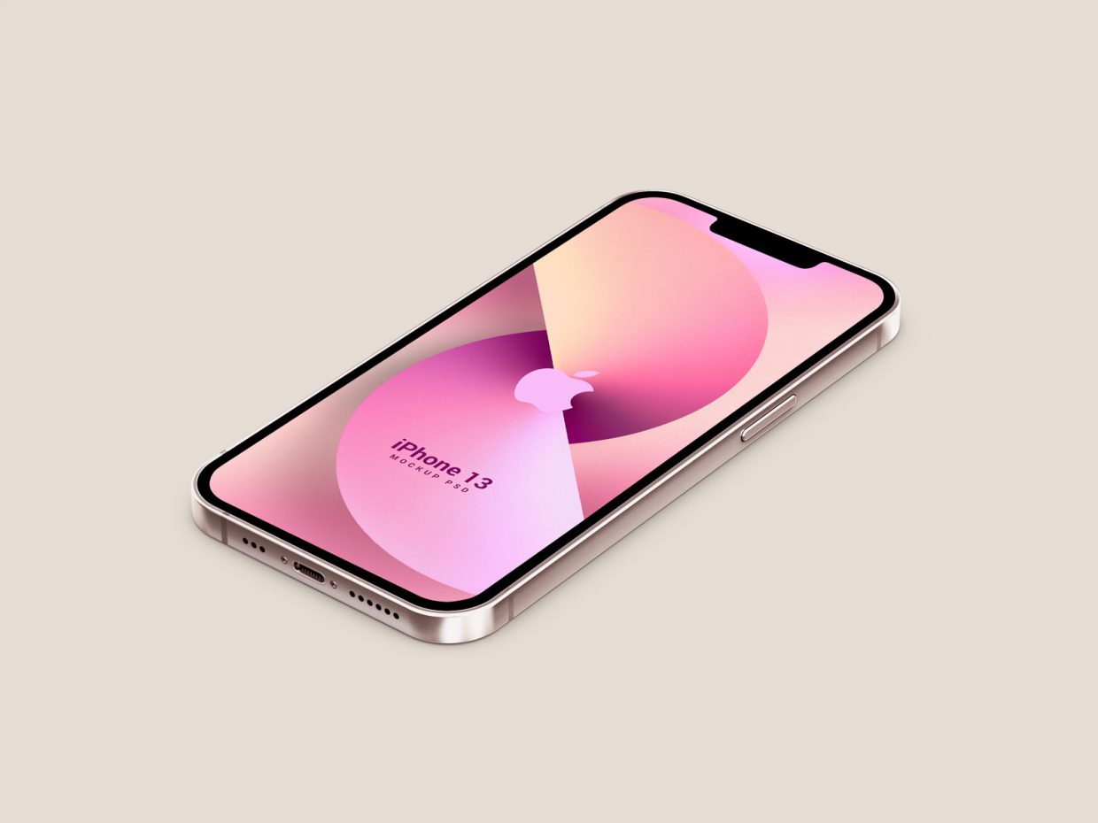 Free Isometric 3D iPhone 13 Mockup PSD With (5 Colors