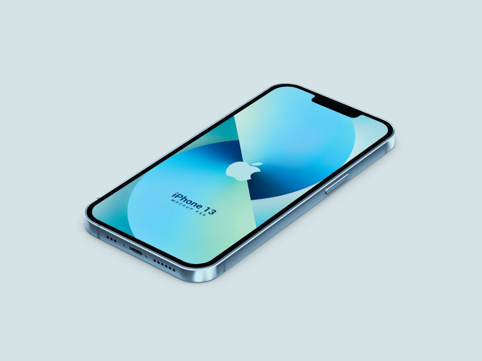 Free Isometric 3D iPhone 13 Mockup PSD With (5 Colors) Designbolts