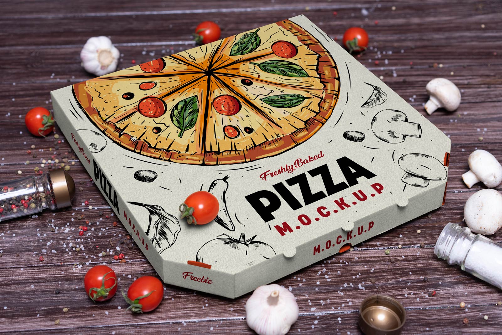 Free Pizza Box Mockup PSD - Designbolts