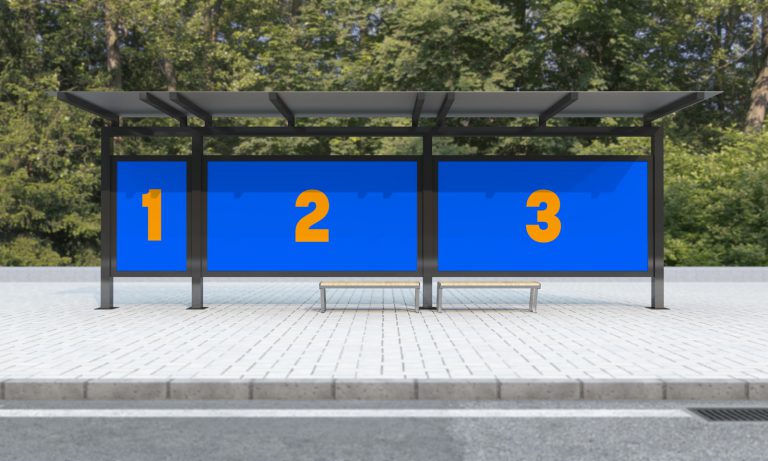 Free Bus Shelter Posters Mockup PSD - Designbolts
