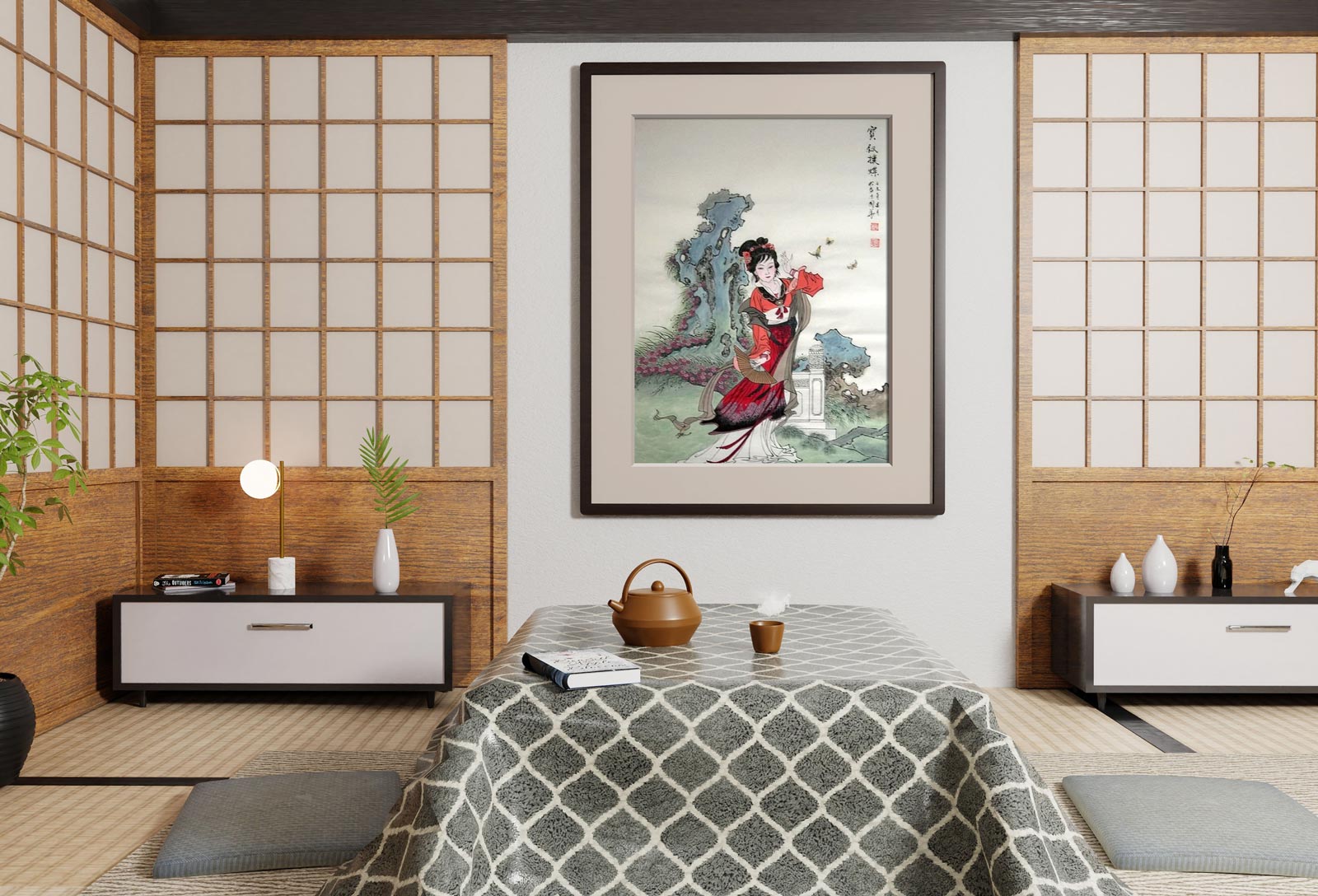 Free-Guo-Hua-Painting-Wall-Frame-Mockup-PSD