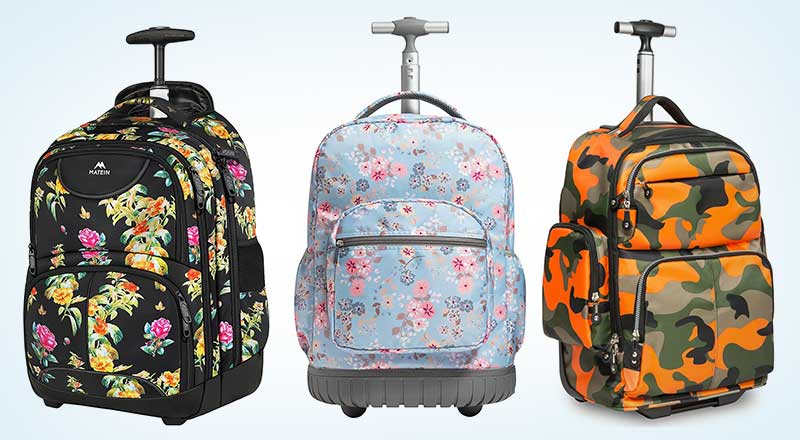 Trolley Backpack Creative 6-Wheel Rolling Backpack School Backpack for  Students 