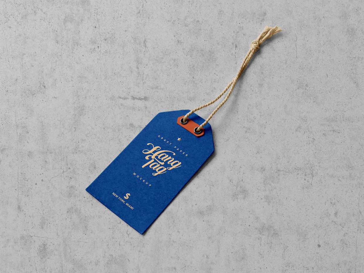 Free Kraft Paper Hang Tag Mockup PSD Designbolts