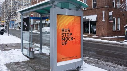 Free-Bus-Stop-in-winter-MUPI-Mockup-PSD