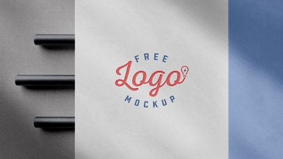 Free White Paper Logo Mockup PSD
