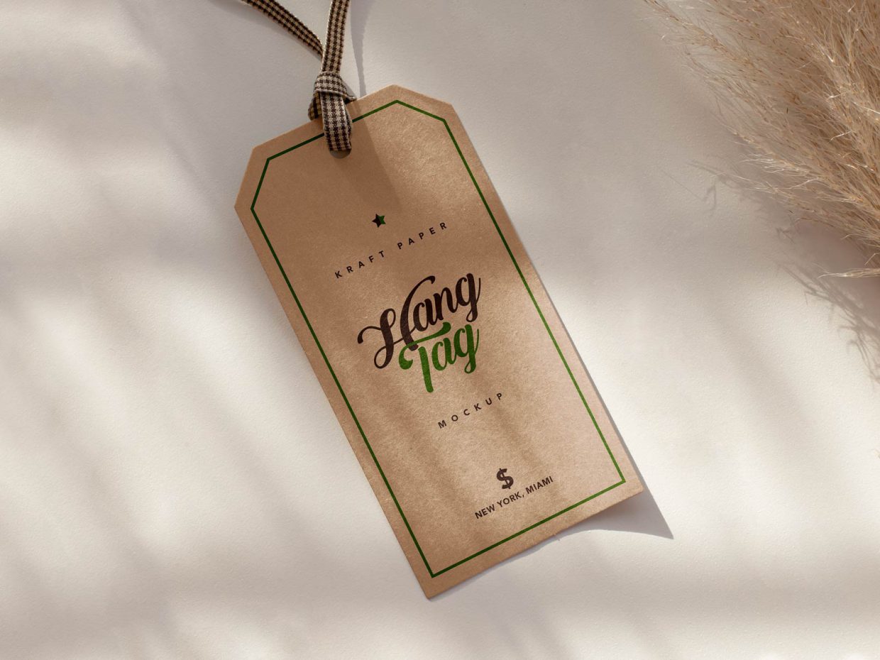 Free Clothing Hang Tag Mockup PSD Designbolts
