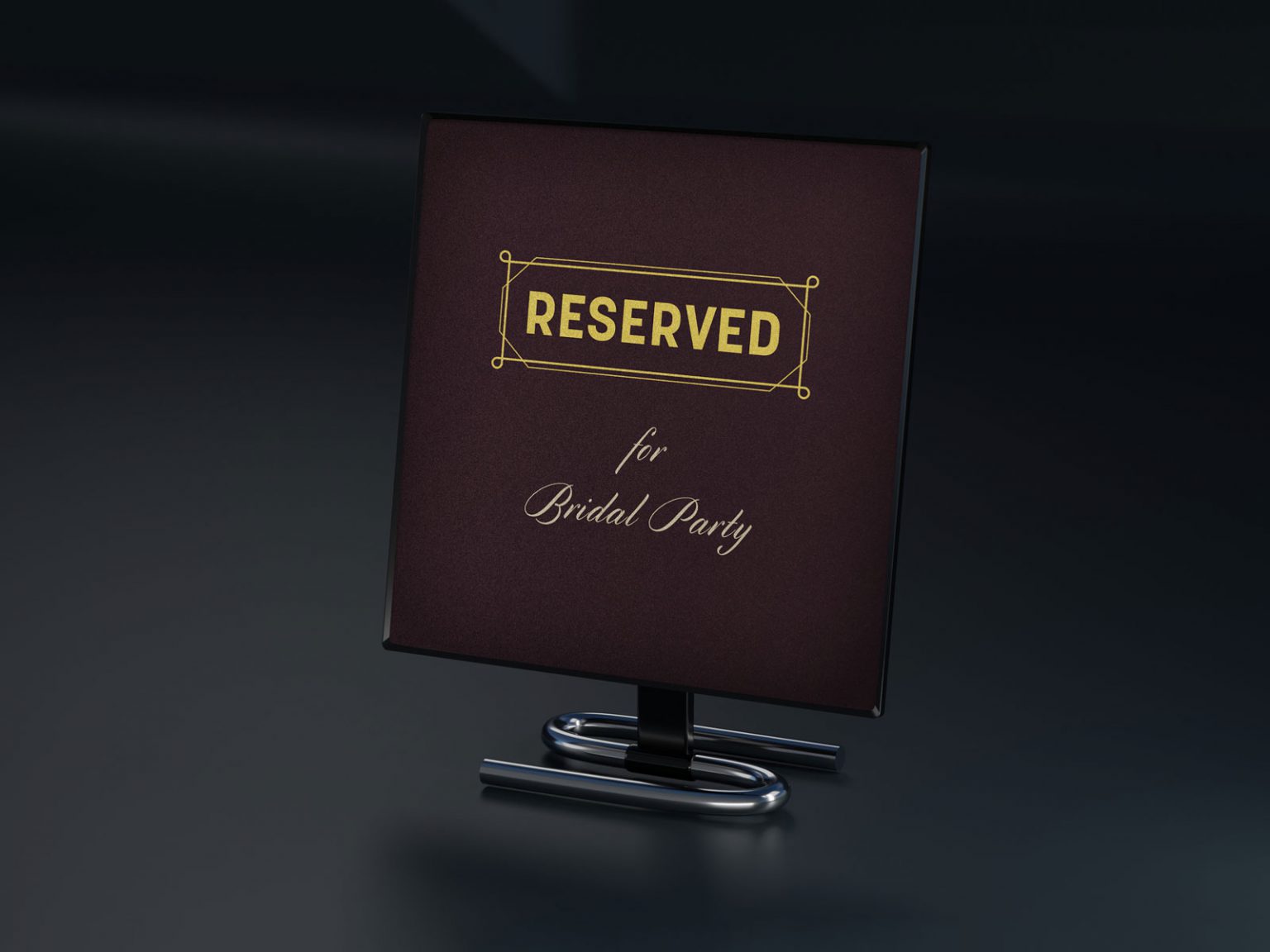 Free Reserved Table Stand Mockup PSD Designbolts