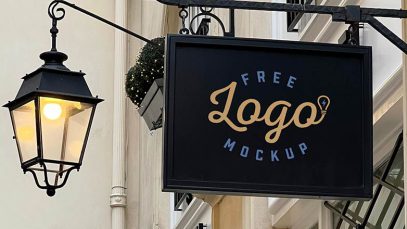 Free Store Signage Mockup PSD