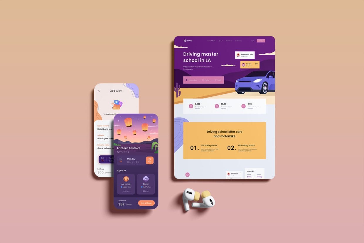 Free iPad Pro & iPhone 15 UI Mockup PSD - Designbolts