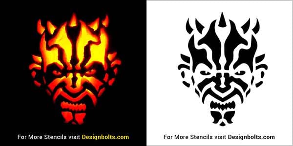 darth maul pumpkin stencil