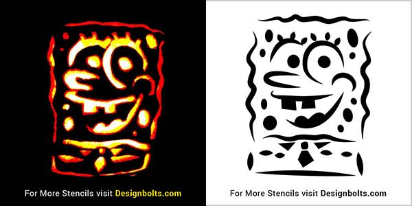 2 spongebob pumpkin stencil