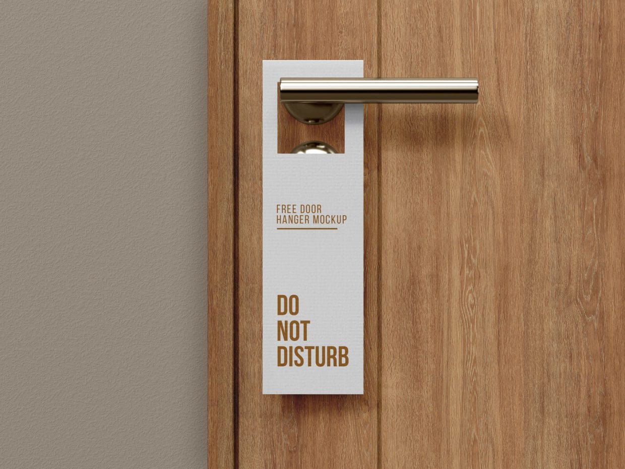 Free Door Hanger Mockup PSD Designbolts